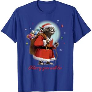 image:imageStar Wars Santa Yoda Merry You Will Be TShirtRoyal Blue