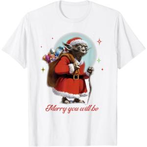 image:imageStar Wars Santa Yoda Merry You Will Be TShirtWhite