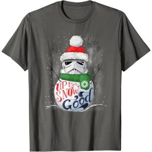 image:imageStar Wars Stormtrooper Up to Snow Good Funny Holiday TShirtAsphalt Grey