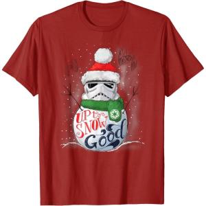 image:imageStar Wars Stormtrooper Up to Snow Good Funny Holiday TShirtCranberry Red