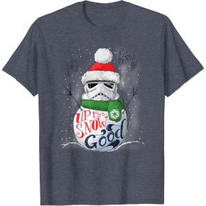 image:imageStar Wars Stormtrooper Up to Snow Good Funny Holiday TShirtHeather Blue