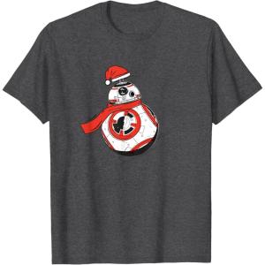 image:imageStar Wars The Force Awakens Christmas BB8 Santa Roll Poster TShirtDark Heather Grey