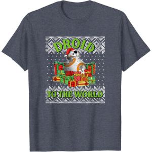 image:imageStar Wars The Force Awakens Christmas Droid To The World TShirtHeather Blue