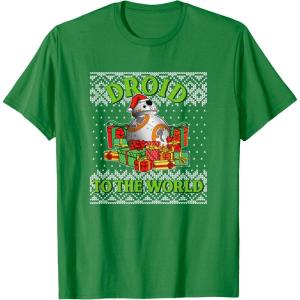 image:imageStar Wars The Force Awakens Christmas Droid To The World TShirtKelly Green