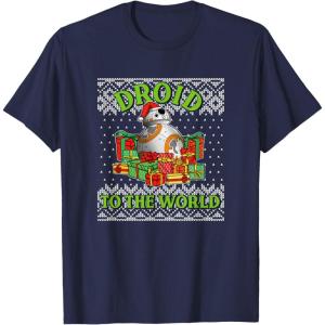 image:imageStar Wars The Force Awakens Christmas Droid To The World TShirtNavy Blue