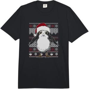 image:imageStar Wars The Last Jedi Christmas Porg Ugly Sweater Vintage Comfort Colors Adult Heavyweight TshirtBlack