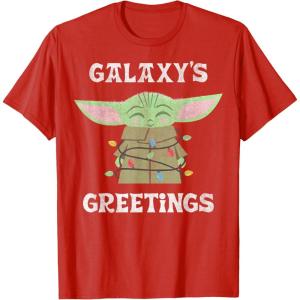 image:imageStar Wars The Mandalorian Christmas Child Galaxys Greetings TShirtRed