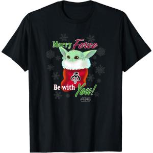 image:imageStar Wars The Mandalorian Christmas Grogu Merry Force TShirtBlack