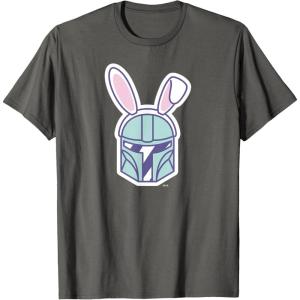 image:imageStar Wars The Mandalorian Cute Pastel Easter Bunny TShirtAsphalt Grey