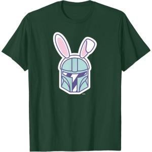 image:imageStar Wars The Mandalorian Cute Pastel Easter Bunny TShirtDark Green