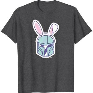 image:imageStar Wars The Mandalorian Cute Pastel Easter Bunny TShirtDark Heather Grey