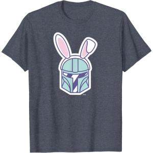 image:imageStar Wars The Mandalorian Cute Pastel Easter Bunny TShirtHeather Blue