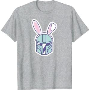 image:imageStar Wars The Mandalorian Cute Pastel Easter Bunny TShirtHeather Grey