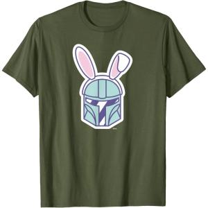 image:imageStar Wars The Mandalorian Cute Pastel Easter Bunny TShirtOlive Green