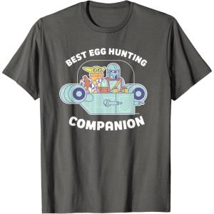 image:imageStar Wars The Mandalorian Grogu Best Egg Hunting Easter TShirtAsphalt Grey
