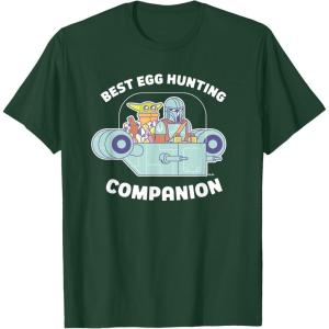 image:imageStar Wars The Mandalorian Grogu Best Egg Hunting Easter TShirtDark Green