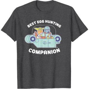 image:imageStar Wars The Mandalorian Grogu Best Egg Hunting Easter TShirtDark Heather Grey