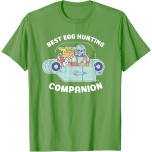 image:imageStar Wars The Mandalorian Grogu Best Egg Hunting Easter TShirtGrass Green