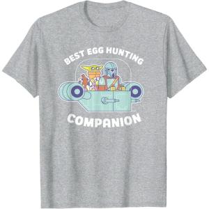 image:imageStar Wars The Mandalorian Grogu Best Egg Hunting Easter TShirtHeather Grey