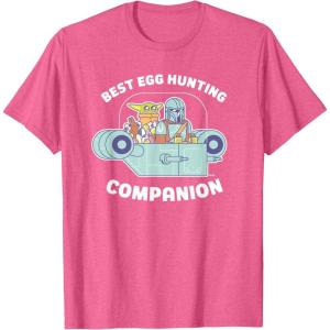 image:imageStar Wars The Mandalorian Grogu Best Egg Hunting Easter TShirtPink Heather
