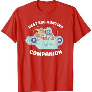 image:imageStar Wars The Mandalorian Grogu Best Egg Hunting Easter TShirtRed