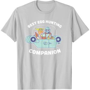 image:imageStar Wars The Mandalorian Grogu Best Egg Hunting Easter TShirtSilver Grey