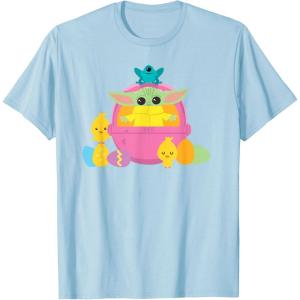 image:imageStar Wars The Mandalorian Grogu Cute Happy Easter Friends TShirtBaby Blue