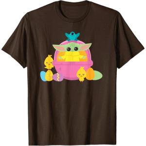 image:imageStar Wars The Mandalorian Grogu Cute Happy Easter Friends TShirtBrown
