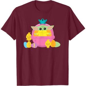image:imageStar Wars The Mandalorian Grogu Cute Happy Easter Friends TShirtBurgundy