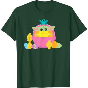 image:imageStar Wars The Mandalorian Grogu Cute Happy Easter Friends TShirtDark Green