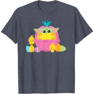 image:imageStar Wars The Mandalorian Grogu Cute Happy Easter Friends TShirtHeather Blue