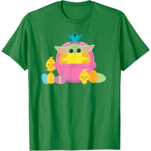 image:imageStar Wars The Mandalorian Grogu Cute Happy Easter Friends TShirtKelly Green