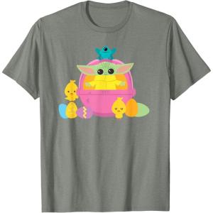 image:imageStar Wars The Mandalorian Grogu Cute Happy Easter Friends TShirtOlive Heather