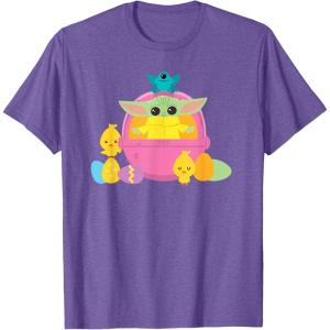 image:imageStar Wars The Mandalorian Grogu Cute Happy Easter Friends TShirtPurple Heather