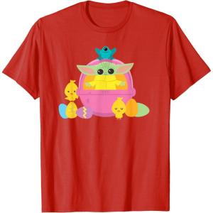 image:imageStar Wars The Mandalorian Grogu Cute Happy Easter Friends TShirtRed