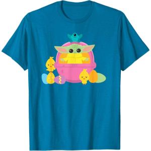 image:imageStar Wars The Mandalorian Grogu Cute Happy Easter Friends TShirtSapphire Blue