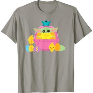 image:imageStar Wars The Mandalorian Grogu Cute Happy Easter Friends TShirtSlate Grey
