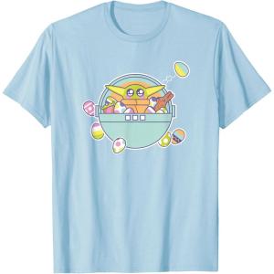 image:imageStar Wars The Mandalorian Grogu Easter EggCitement TShirtBaby Blue