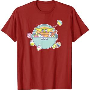 image:imageStar Wars The Mandalorian Grogu Easter EggCitement TShirtCranberry Red