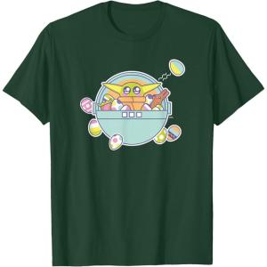 image:imageStar Wars The Mandalorian Grogu Easter EggCitement TShirtDark Green