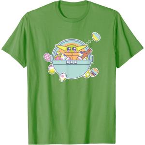 image:imageStar Wars The Mandalorian Grogu Easter EggCitement TShirtGrass Green