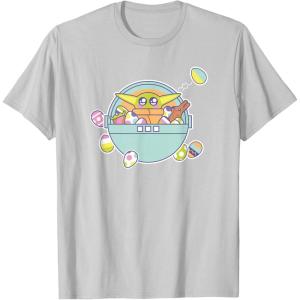 image:imageStar Wars The Mandalorian Grogu Easter EggCitement TShirtSilver Grey