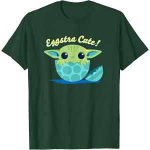 image:imageStar Wars The Mandalorian Grogu Eggstra Cute Easter TShirtDark Green