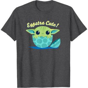image:imageStar Wars The Mandalorian Grogu Eggstra Cute Easter TShirtDark Heather Grey