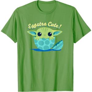 image:imageStar Wars The Mandalorian Grogu Eggstra Cute Easter TShirtGrass Green