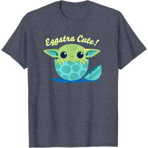 image:imageStar Wars The Mandalorian Grogu Eggstra Cute Easter TShirtHeather Blue