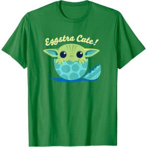 image:imageStar Wars The Mandalorian Grogu Eggstra Cute Easter TShirtKelly Green