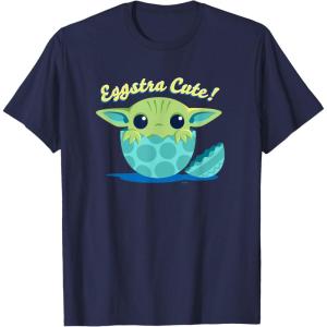 image:imageStar Wars The Mandalorian Grogu Eggstra Cute Easter TShirtNavy Blue