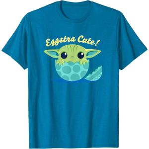 image:imageStar Wars The Mandalorian Grogu Eggstra Cute Easter TShirtSapphire Blue