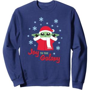 image:imageStar Wars The Mandalorian Grogu Joy to the Galaxy Holiday SweatshirtNavy Blue